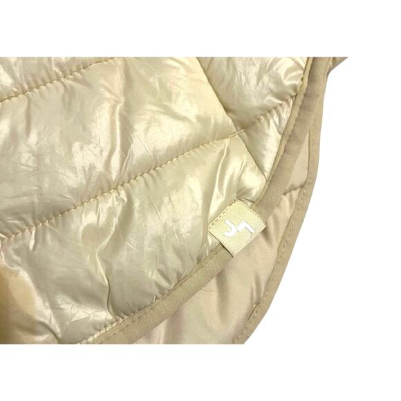 Joy Lab Shimmer Ivory Cream Off White Sleeveless Puff Zipper Vest Size Large - Picture 5 of 16